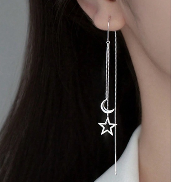 925 Sterling Silver Star Threader Earrings